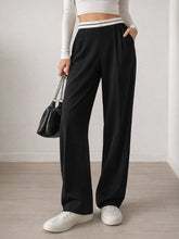 Black Front Pleated Wide Leg Korean Pants SASSAFRAS