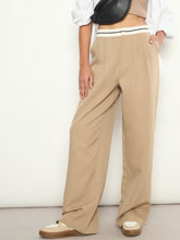 Beige Front Pleated Wide Leg Korean Pants SASSAFRAS