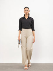 Women Beige Roma Straight Fit Pants
