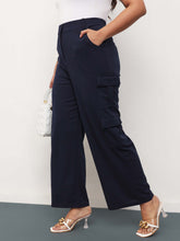 Women Navy Multi Pockets Cargo Pants