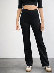 Women Black V-Neck Crop Top With Elasticated Pants
