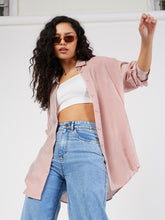 women red white pinstriped oversize shirt sfshrt20207