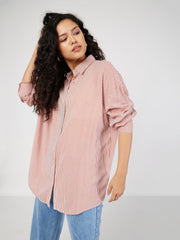 women red white pinstriped oversize shirt sfshrt20207