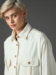 white corduroy oversized shirt sassafras