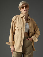 light beige corduroy oversized shirt sassafras