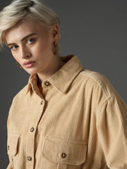 light beige corduroy oversized shirt sassafras