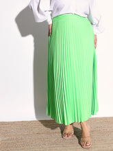 Neon Green Accordion Pleated Skirt SASSAFRAS Curve