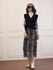 women black solid v neck sweater vest sfswsh7610