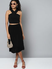 black halter neck top sftops40295