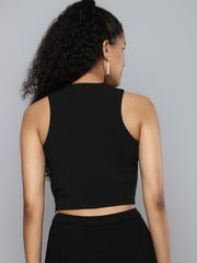 black halter neck top sftops40295