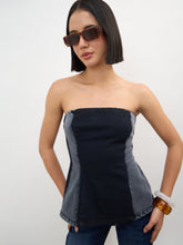Women Black Colour Blocking Tube Top