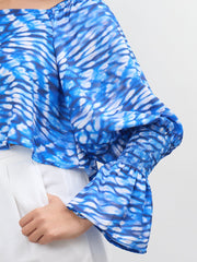 Women Navy Tie-dye Square Neck Regular Top