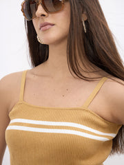 Women Beige Strappy Regular Top