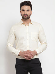 Men's Cotton Solid Cream Formal Shirt's ( SF 361Cream )
