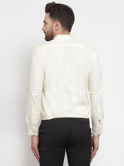 Men's Cotton Solid Cream Formal Shirt's ( SF 361Cream )