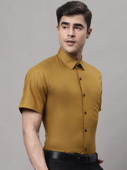 Men's Cotton Half Sleeves Solid Formal Shirts