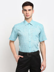 Green Men's Solid Cotton Half Sleeves Formal Shirt ( SF 783Green )
