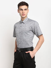 Grey Men's Solid Cotton Half Sleeves Formal Shirt ( SF 783Grey )