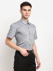 Grey Men's Solid Cotton Half Sleeves Formal Shirt ( SF 783Grey )