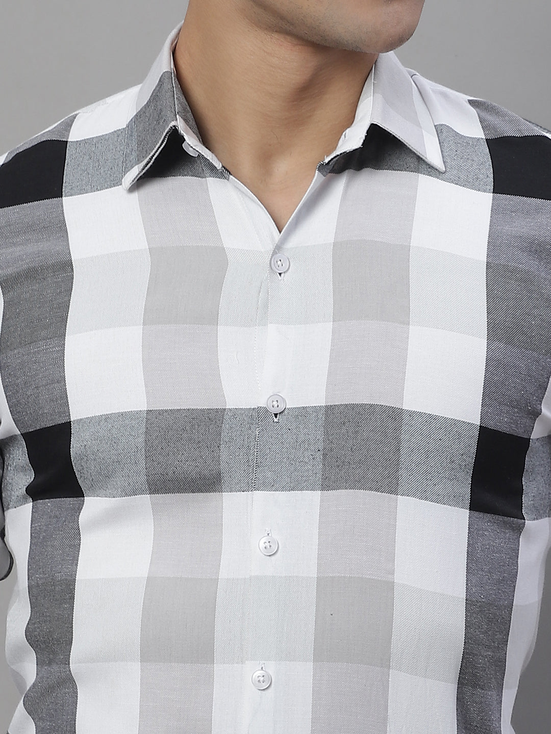 Mens Pure Cotton Checked Formal Shirts