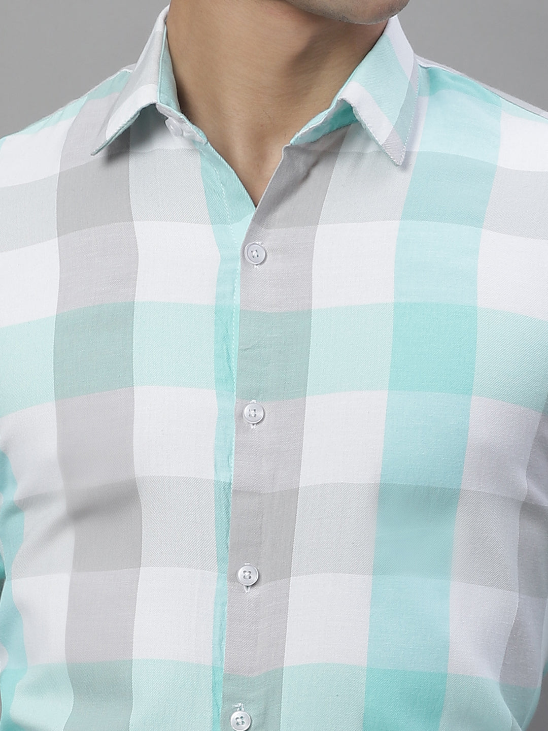 Mens Pure Cotton Checked Formal Shirts