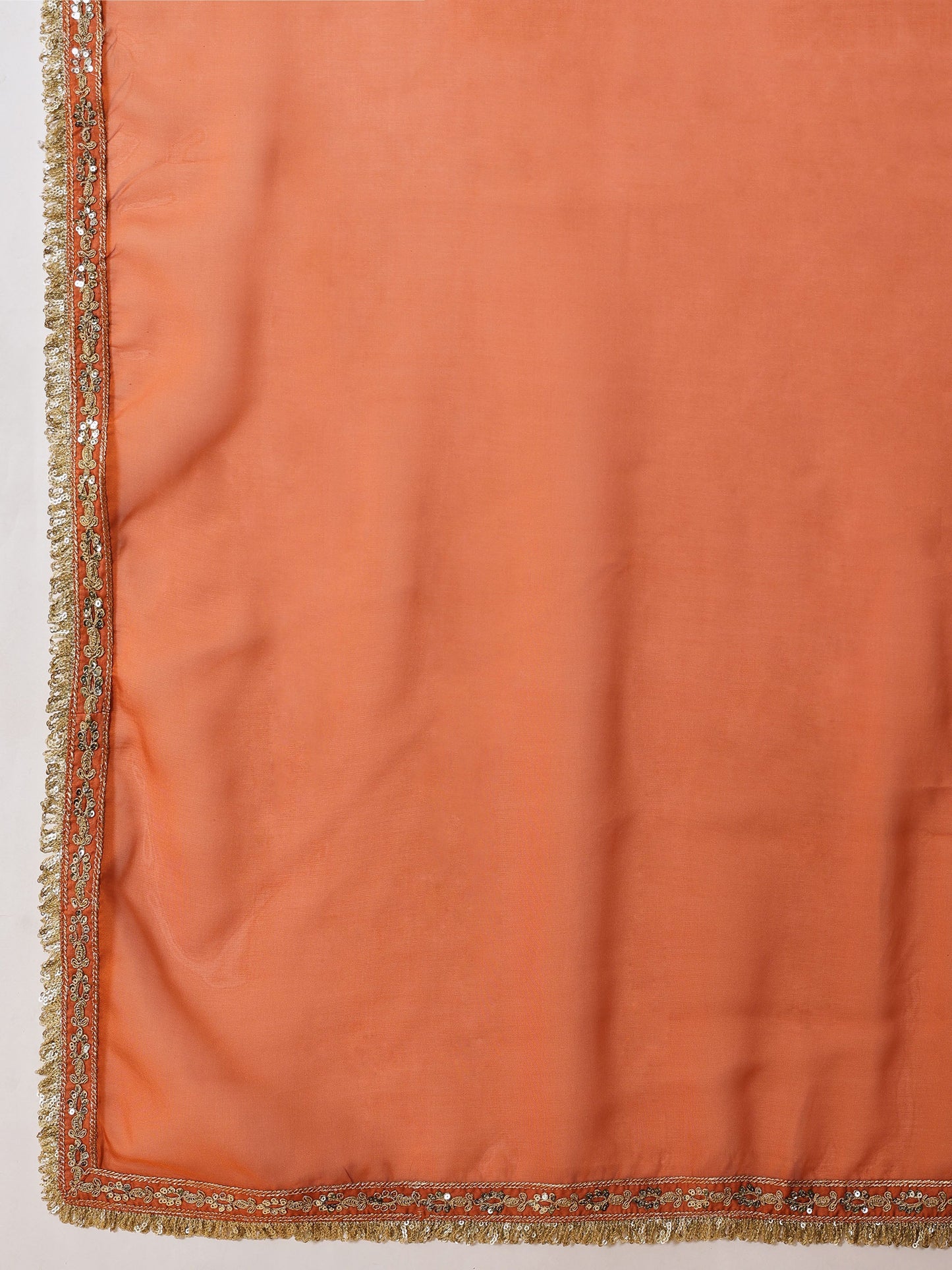 Orange Embroidered Short Kurta With Farshi Salwar & Dupatta-Luxe - Shae by SASSAFRAS