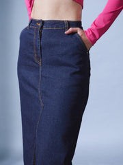 Denim Slit Skirt