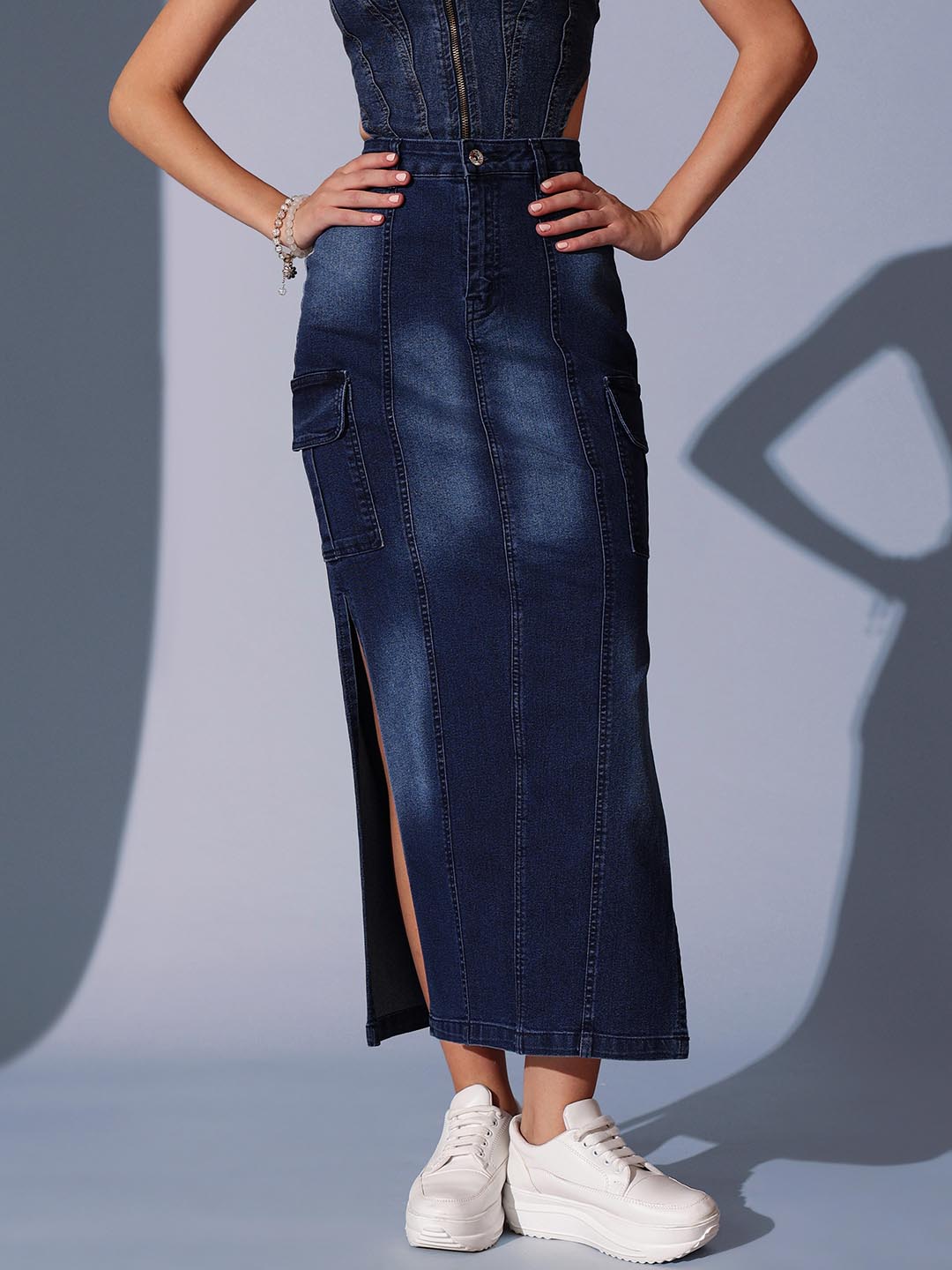 Long Denim Skirt