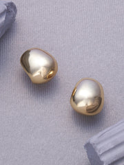 SOHI-The Small Semi Chunky Hoop Earrings Champayne Gold Sohier6131