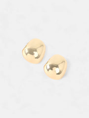 SOHI-The Small Semi Chunky Hoop Earrings Champayne Gold Sohier6131