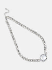 The Perla Flat Chain Necklace Metallic Silver