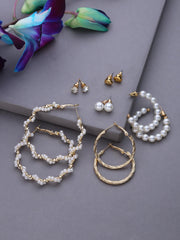 SOHI - Pack of 3 Designer Hoop Earrings