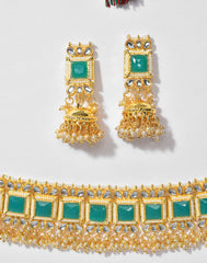 SOHI - Kundan Pearl Gold Plated Necklace Set