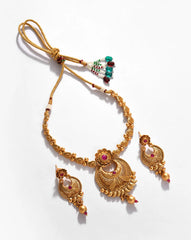 SOHI - Gold Plated Designer Stone Necklace Set