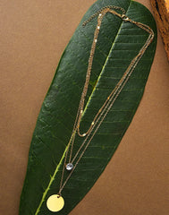 مجموعة من 3 قلادات مطلية بالذهب بتصميم مميز