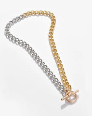 SOHI - قلادة مصممة مطلية بالذهب والفضة