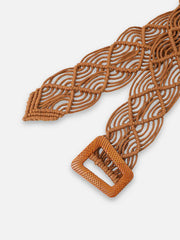 صلصة فاخرة - حزام خصر بني اللون ذو ملمس مميز