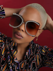 نظارة شمسية كبيرة الحجم باللون البني من هوت لاب - Haute Sauce