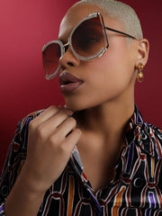 نظارة شمسية كبيرة الحجم باللون البني من هوت لاب - Haute Sauce