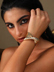 SOHI - Gold Plated Designer Stone Party Bracelet For Women