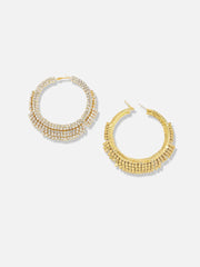 SOHI - Silver Plated Designer Casual Hoop Earring For Women