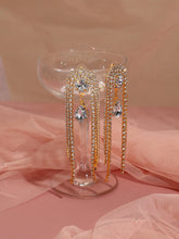 SOHI - أقراط أذن مطلية بالذهب مرصعة بأحجار مصممة للحفلات للنساء