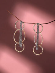 أقراط متدلية من الذهب مطلية بالذهب بتصميم حجر للحفلات