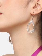 SOHI - Gold Plated Designer Stone Party Drop Earring For Women