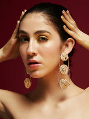 SOHI - Gold Plated Designer Party Drop Earring For Women