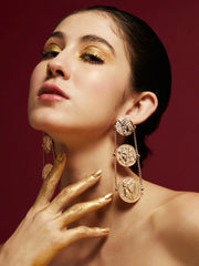 SOHI - Gold Plated Designer Party Drop Earring For Women
