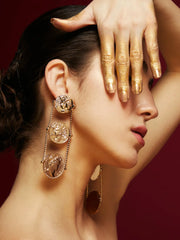 SOHI - Gold Plated Designer Party Drop Earring For Women