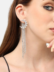 SOHI - Silver Plated Party Designer Stone Drop Earring