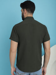 Striped Half Sleeve Casual Shirt For Mens