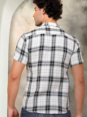 Checked Half Sleeve Cotton Shirt For Men